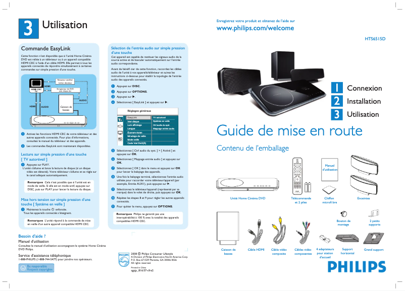 First page image of the manual for HTS6515D
