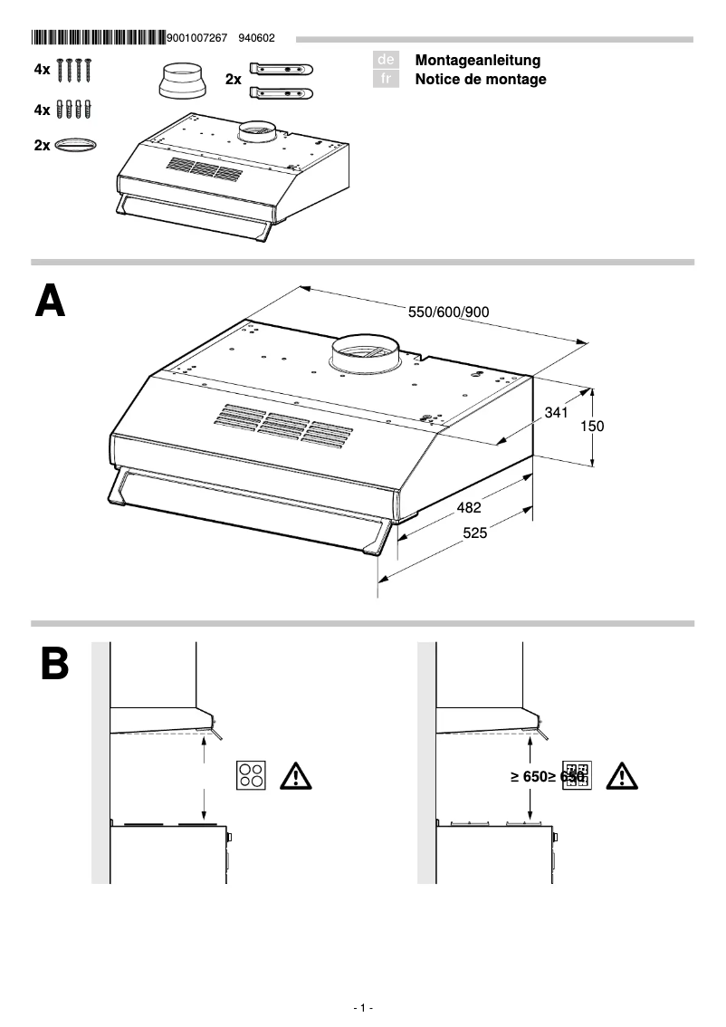 Page 1 of the manual Installation Guide Bosch DHU944UEU