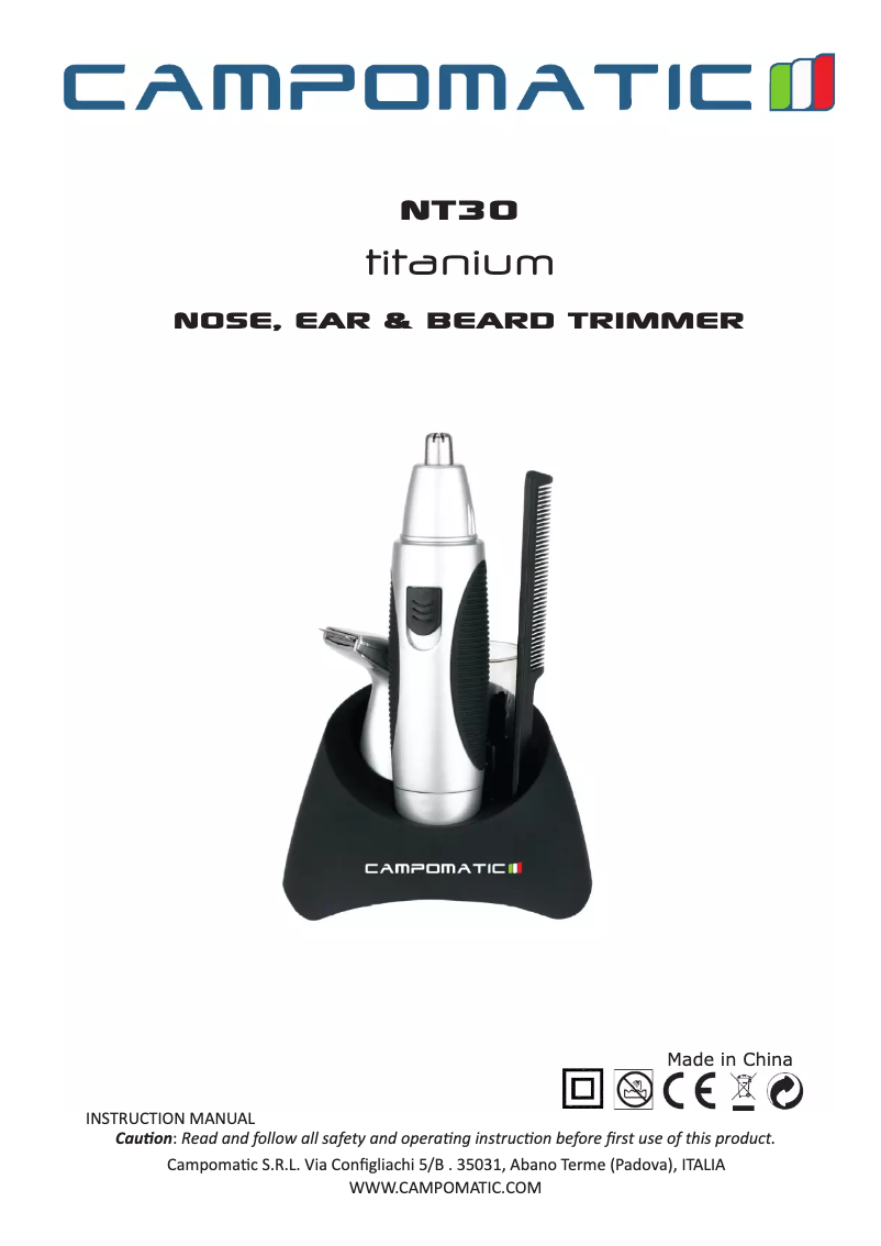 First page image of the manual for NT30