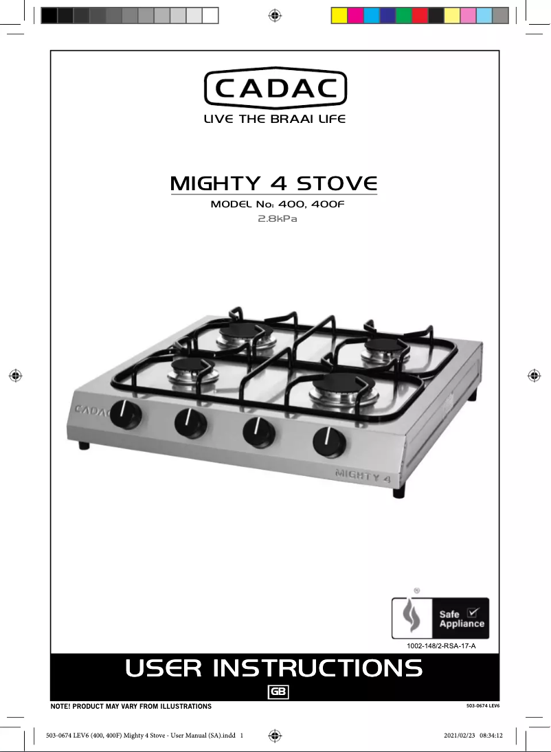 Page 1 of the manual User Manual Cadac Mighty 4