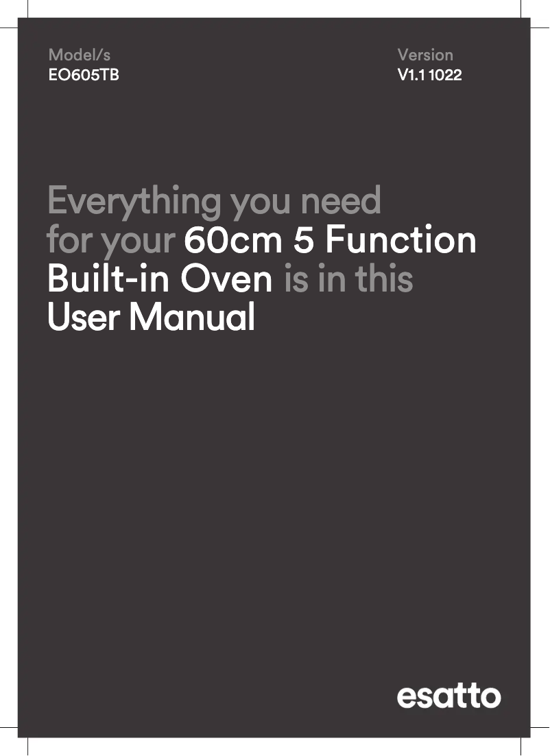 Page 1 of the manual User Manual Esatto EO605TB