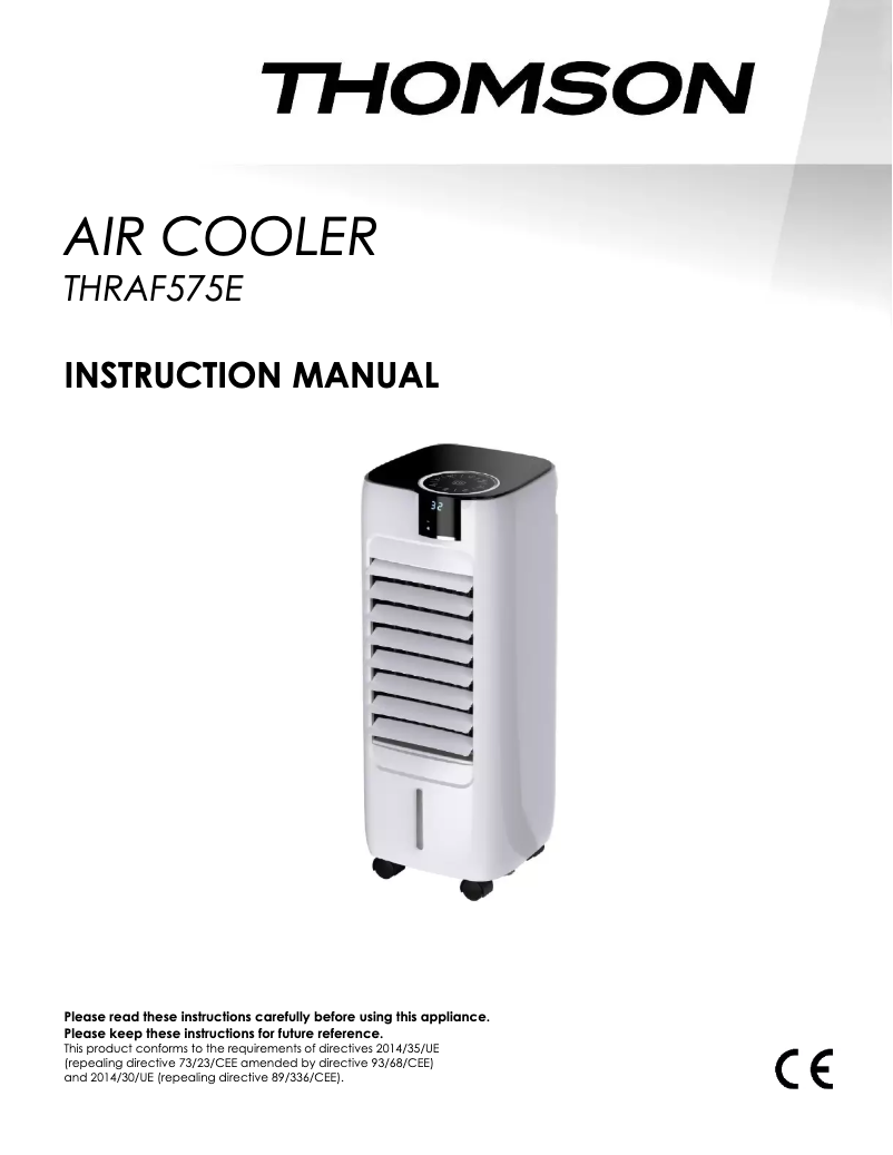 First page image of the manual for THRAF575E