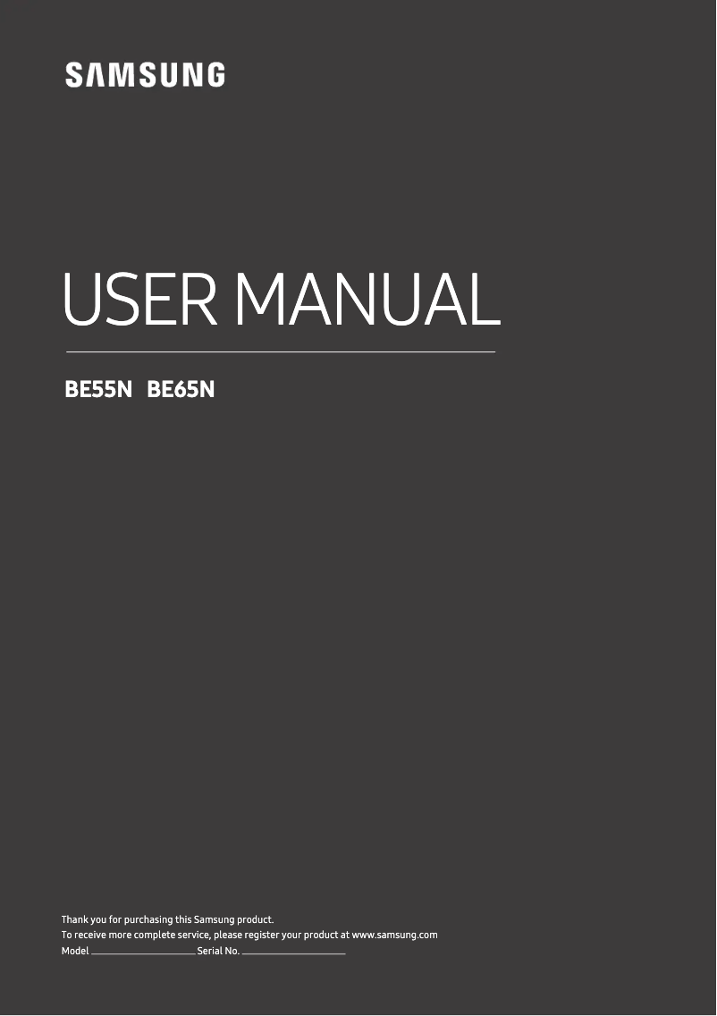 Page 1 of the manual User Manual Samsung BE55N
