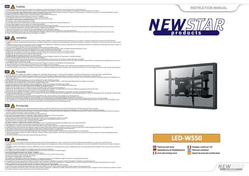 First page image of the manual for LED-W550