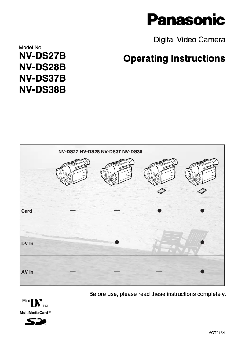 First page image of the manual for NV-DS37B