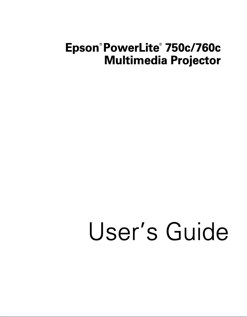 Page 1 de la notice Manuel utilisateur Epson PowerLite 760c
