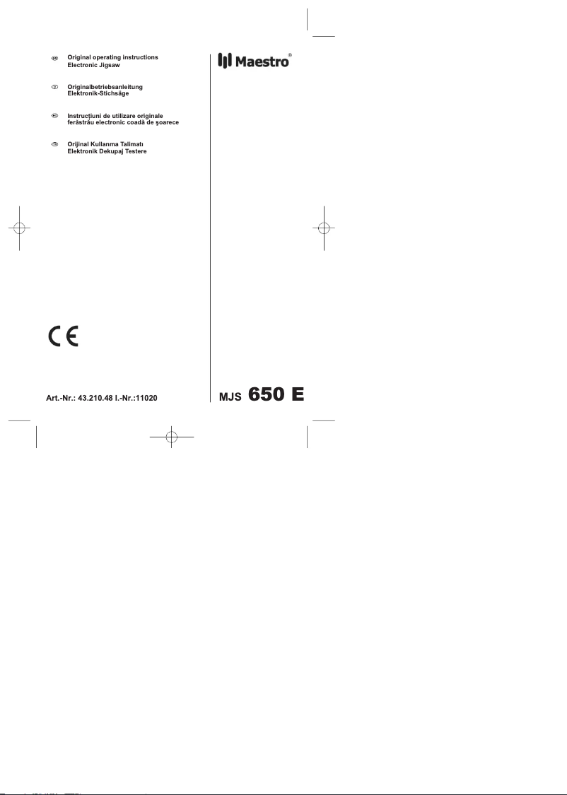 Page 1 of the manual User Manual Maestro MJS 650 E