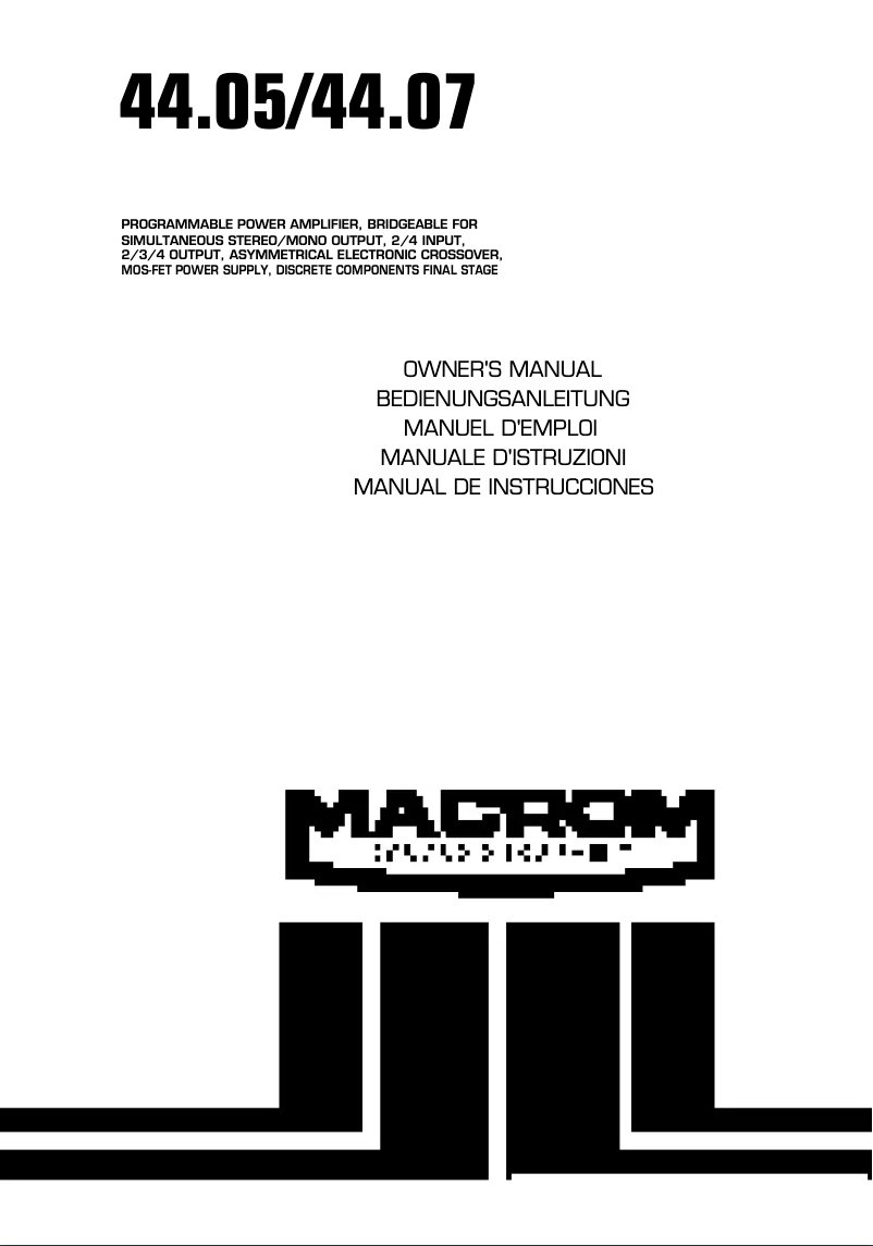 First page image of the manual for 44.05