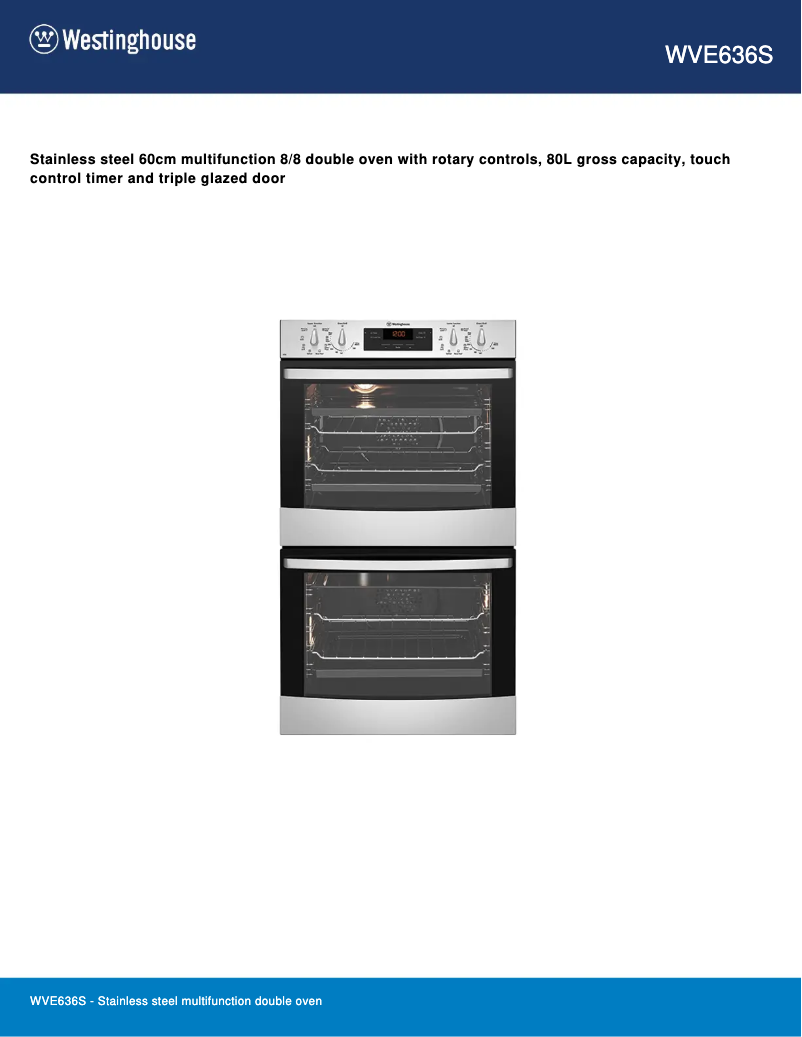 First page image of the manual for WVE636S