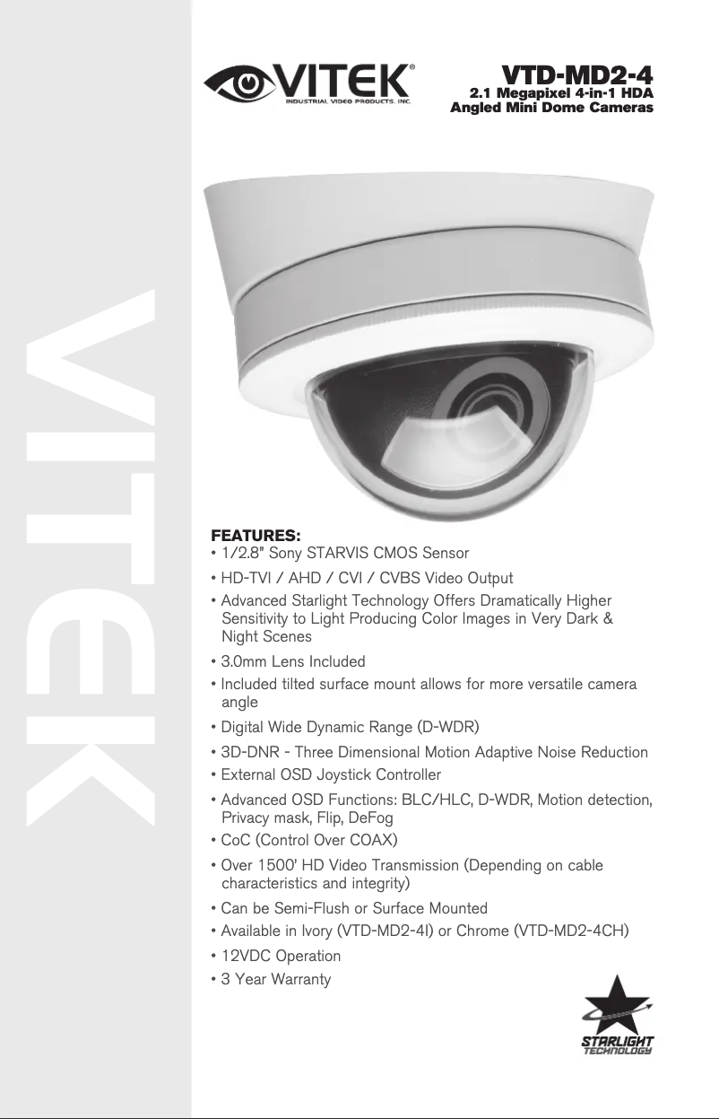 First page image of the manual for VTD-MD2-4CH