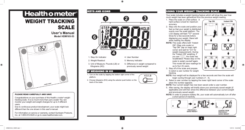 First page image of the manual for HDM165DQ-53