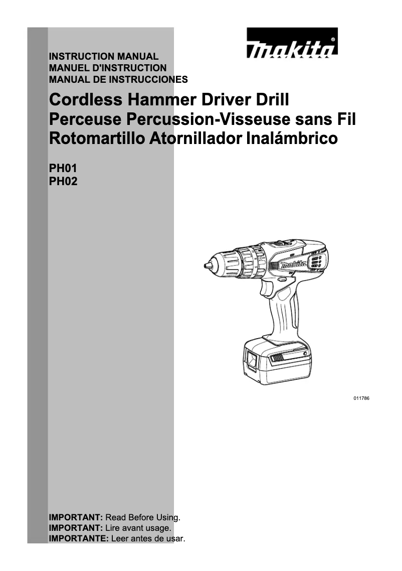 Page 1 of the manual User Manual Makita PH02