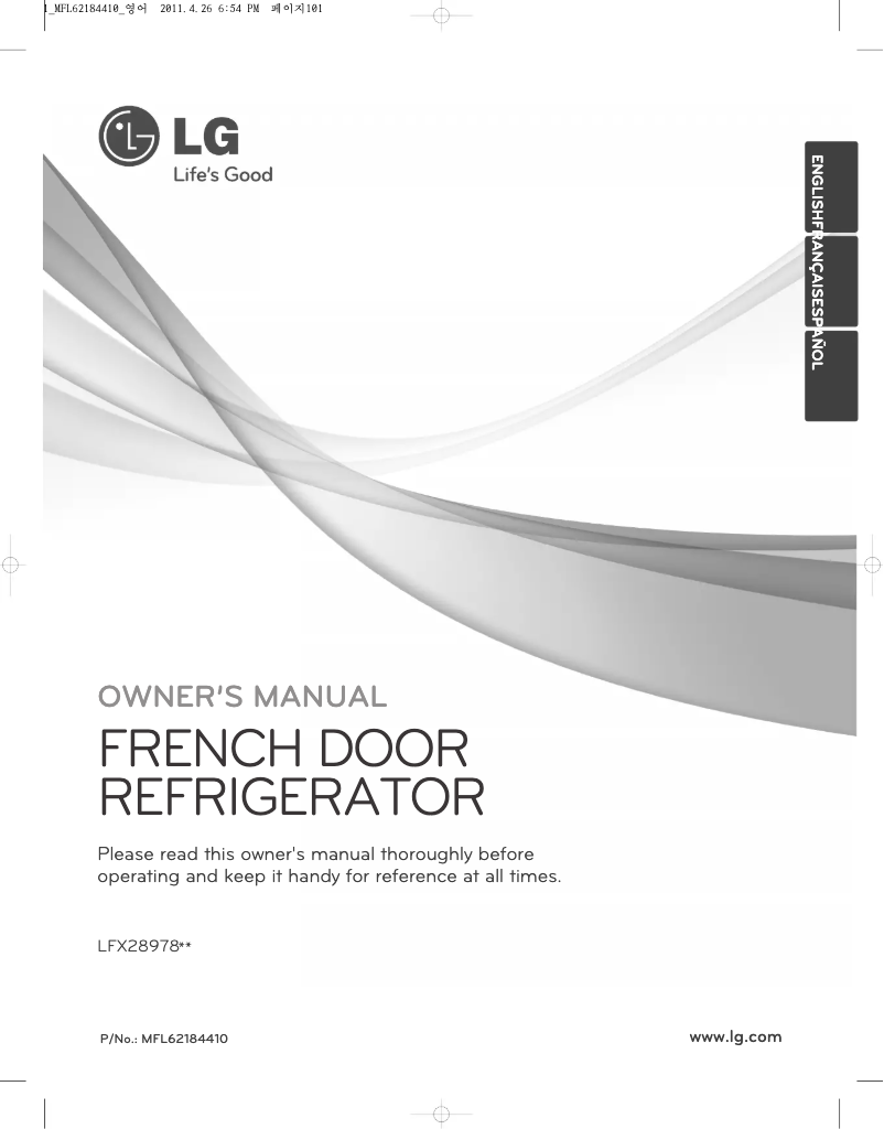 Page 1 of the manual User Manual LG LFX28978SB