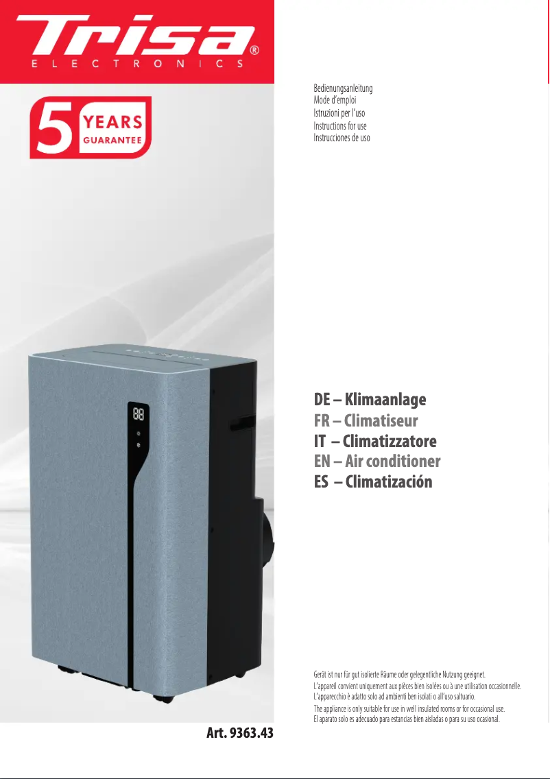 First page image of the manual for Cool Mate Pro 9363.43