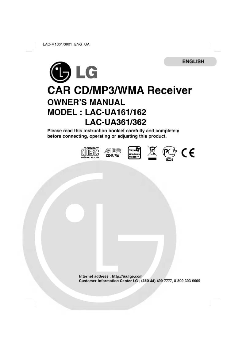 First page image of the manual for LAC-M3601