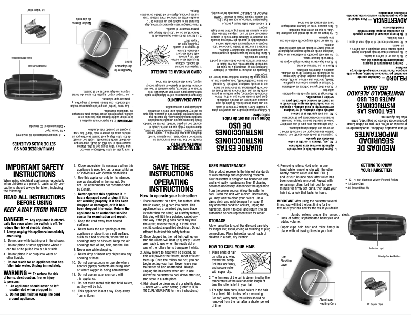 Page 1 of the manual User Manual Conair CHV12XN