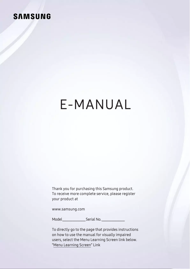 First page image of the manual for UA32N4300AG