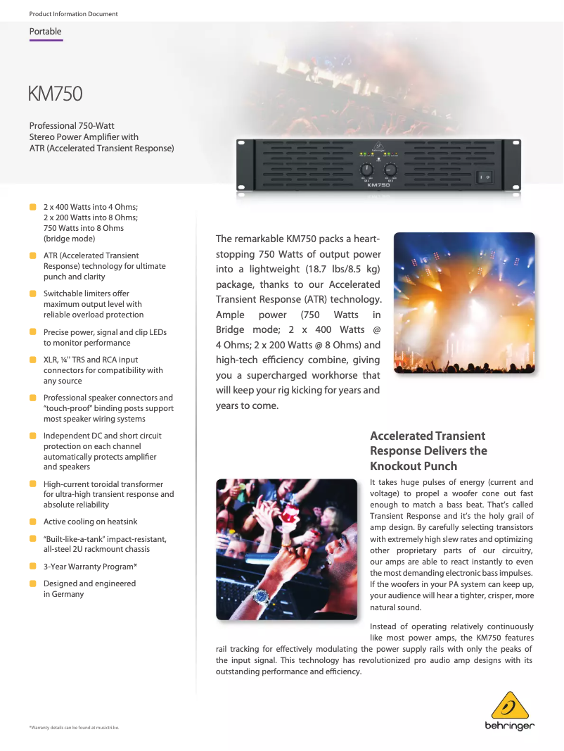 First page image of the manual for KM750