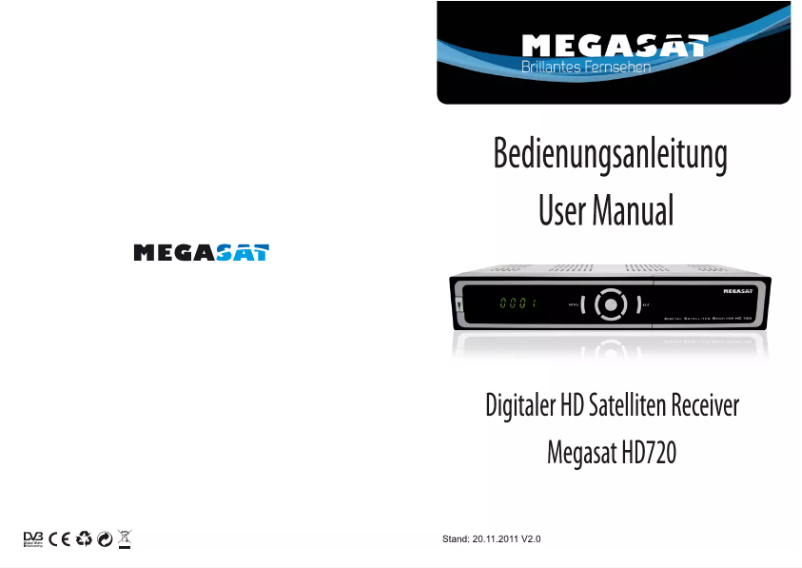 Page 1 of the manual User Manual Megasat HD720
