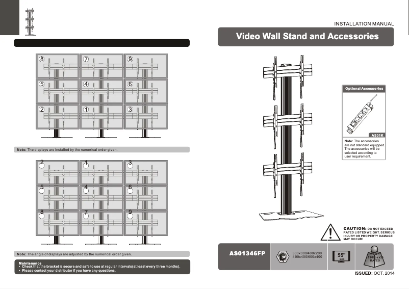 First page image of the manual for AS01346FP