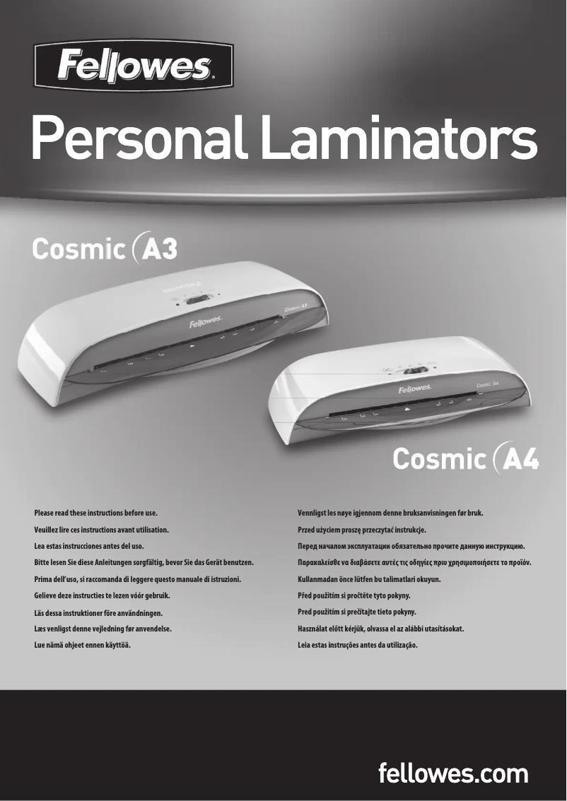 Page 1 of the manual User Manual Fellowes Cosmic A4
