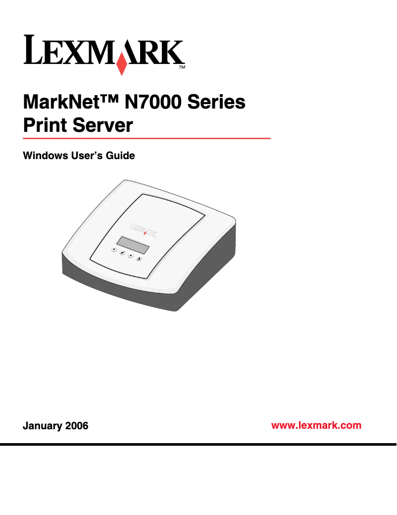 First page image of the manual for MarkNet N7000e