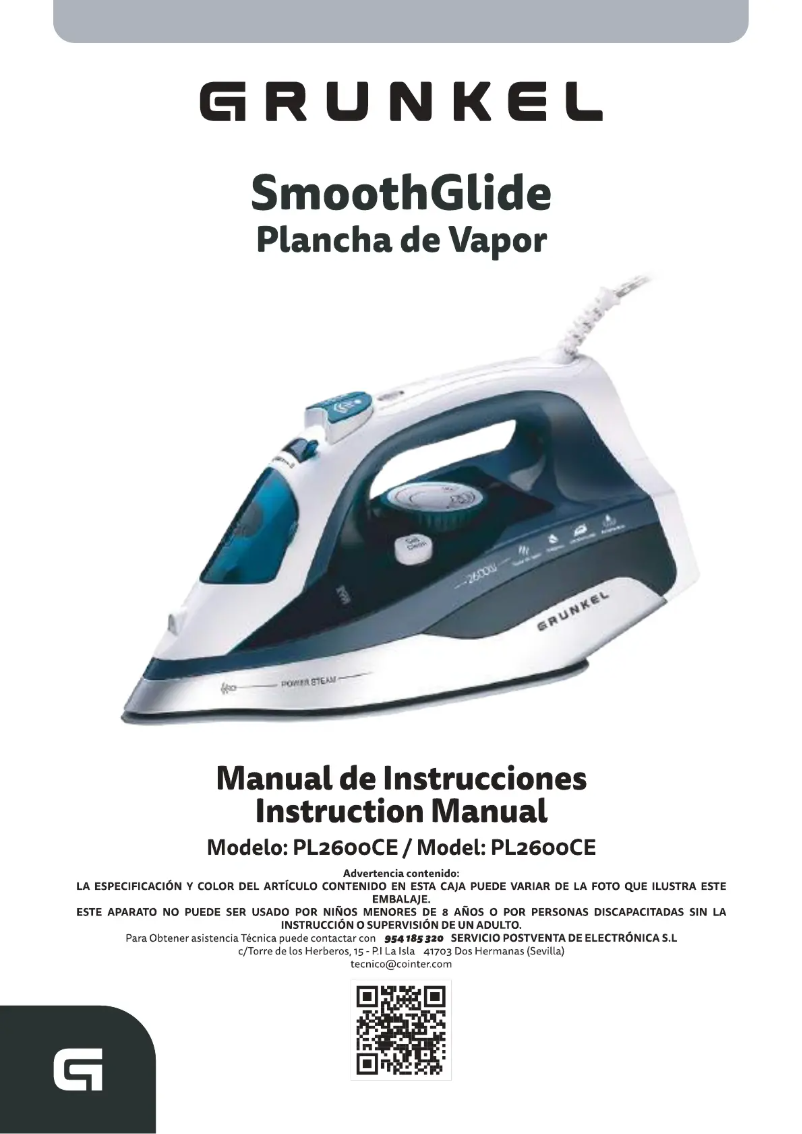 Page 1 of the manual User Manual Grunkel SmoothGlide PL-2600CE