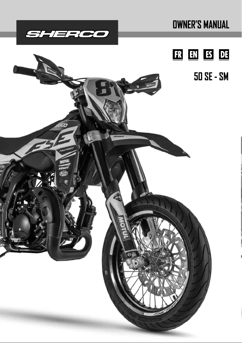 Page 1 of the manual User Manual Sherco 50 SM (2024)
