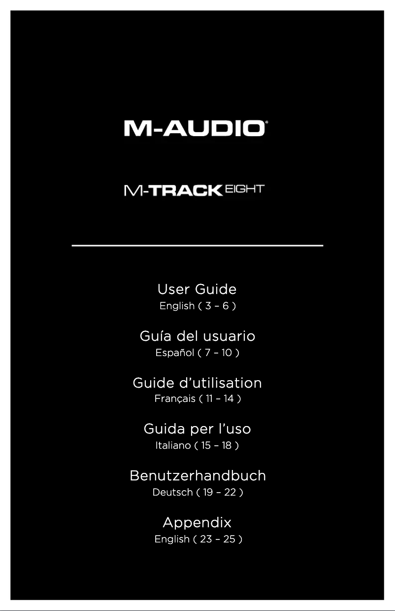 Page 1 of the manual User Manual M-Audio M-Track Eight