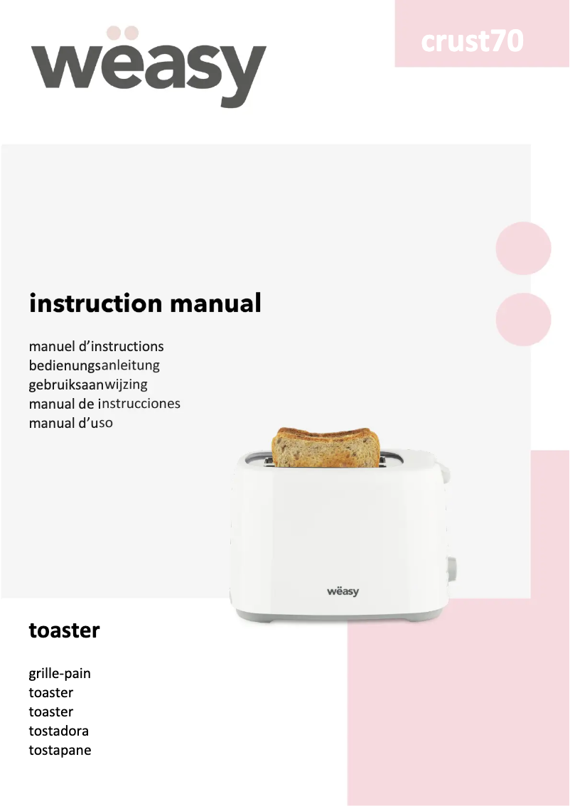 First page image of the manual for crust70