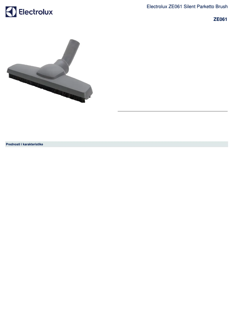 Page 1 of the manual User Manual Electrolux ZE061