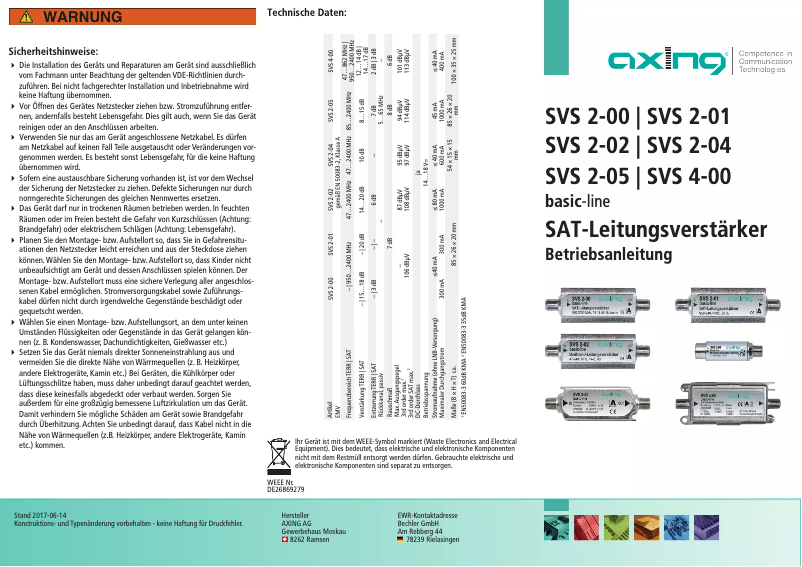 Image de la première page du manuel de l'appareil SVS00205