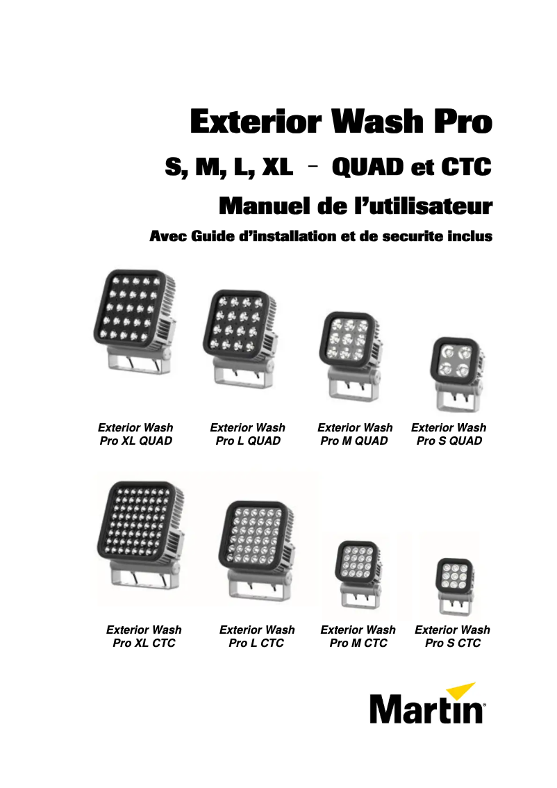 First page image of the manual for Exterior Wash Pro L QUAD