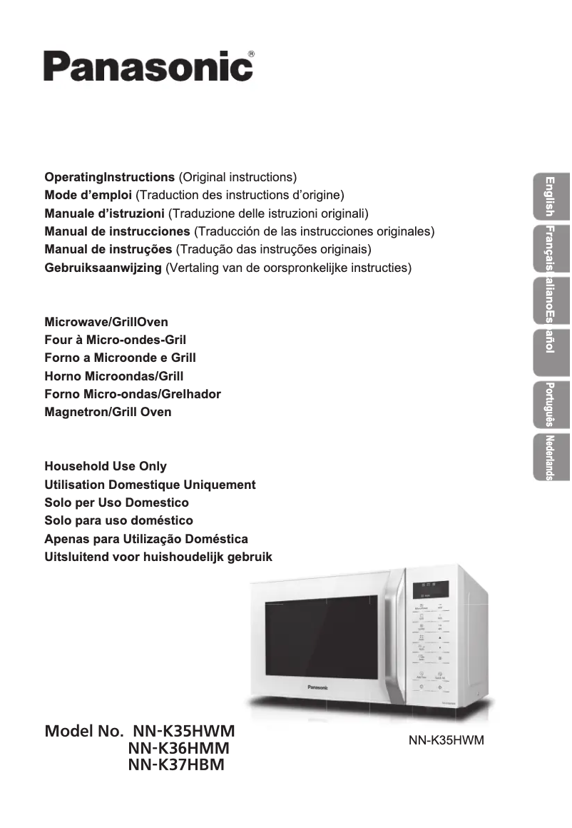 First page image of the manual for NN-K35HWM
