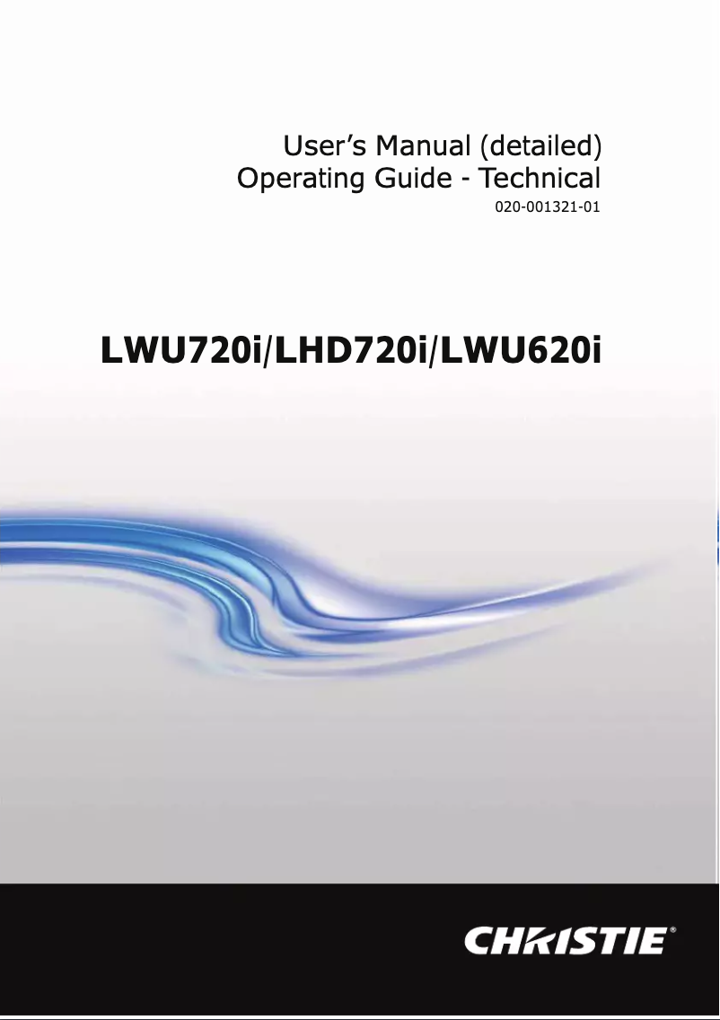 Page 1 of the manual User Manual Christie LWU720i