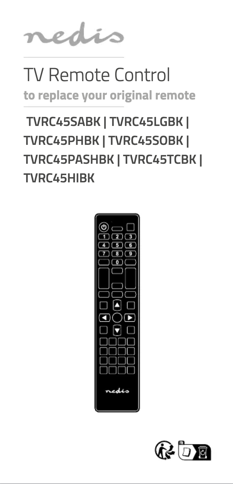 Page 1 of the manual User Manual Nedis TVRC45SOBK
