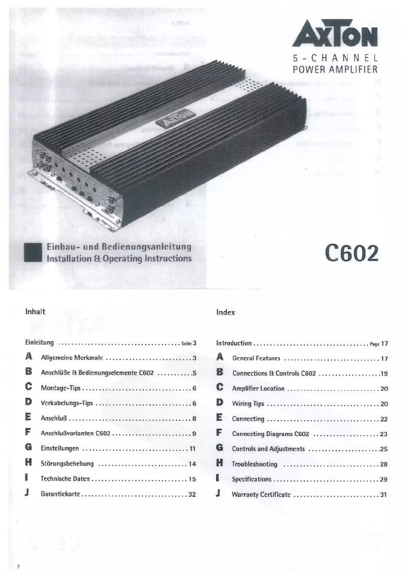 First page image of the manual for C602