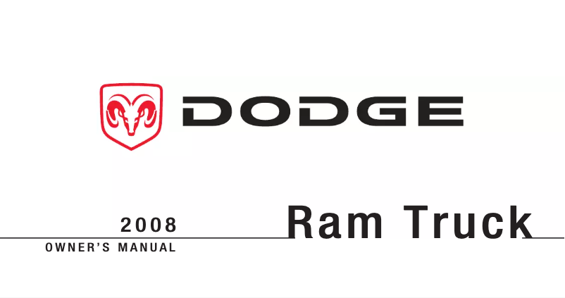 Page 1 of the manual User Manual Dodge Ram 2500 (2008)
