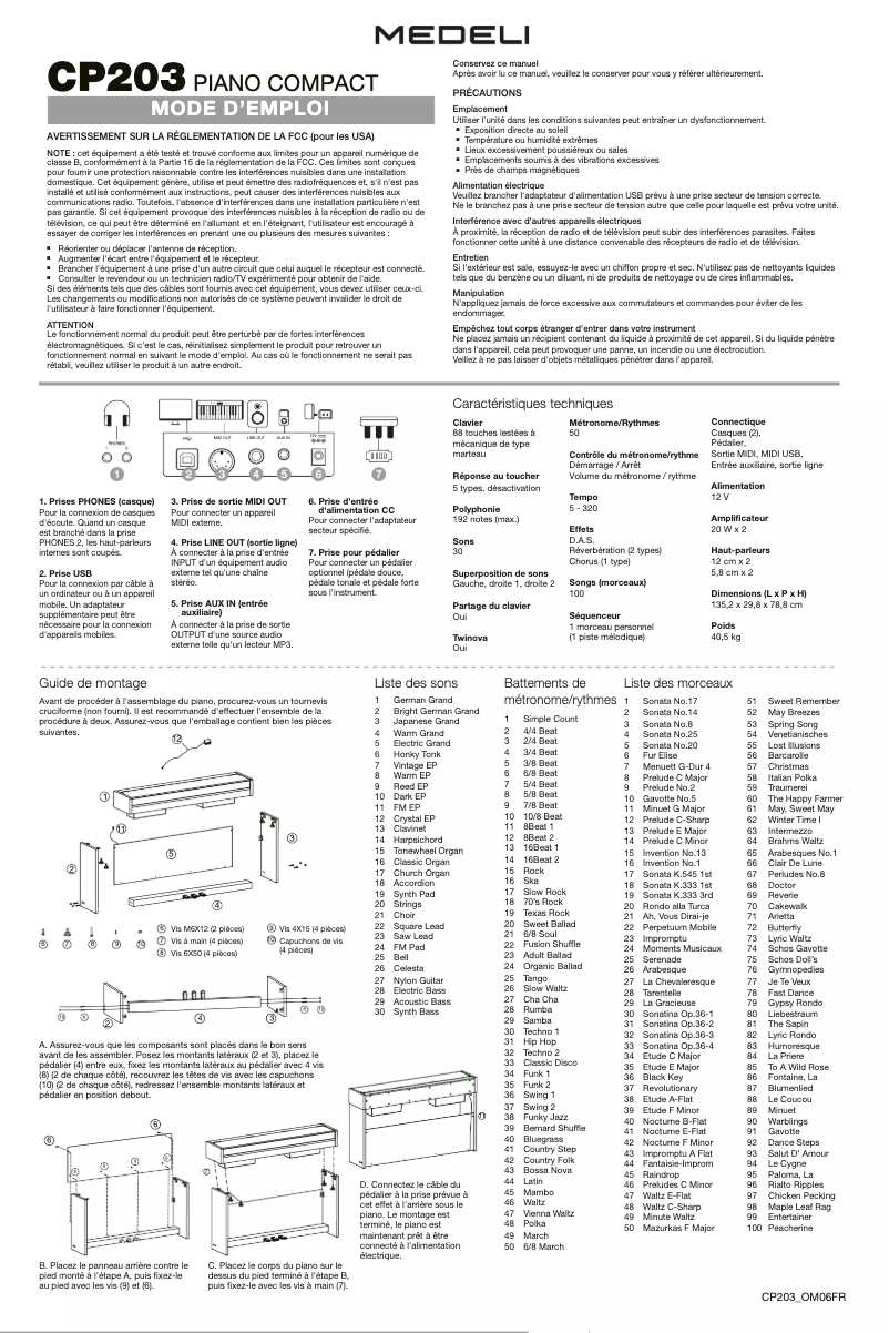 Image de la première page du manuel de l'appareil CP203