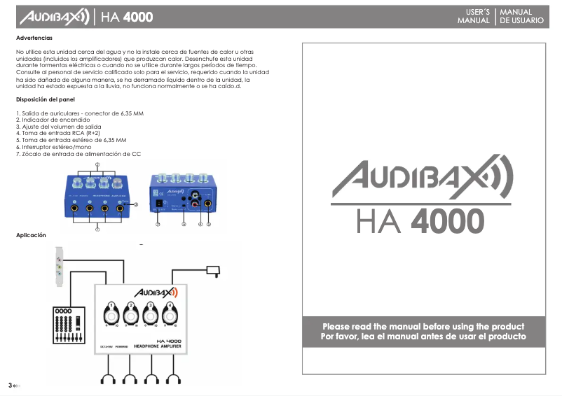 First page image of the manual for HA 4000