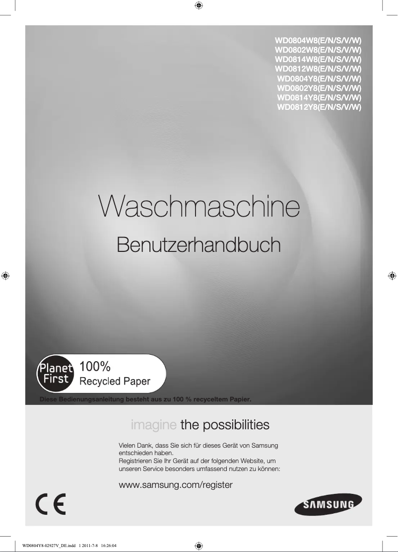 First page image of the manual for WD0812Y8