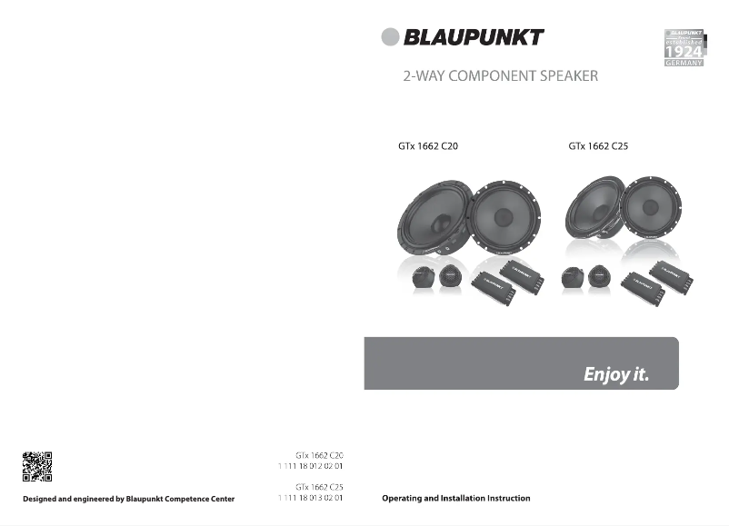 Page 1 of the manual User Manual Blaupunkt GTx 1662 C25