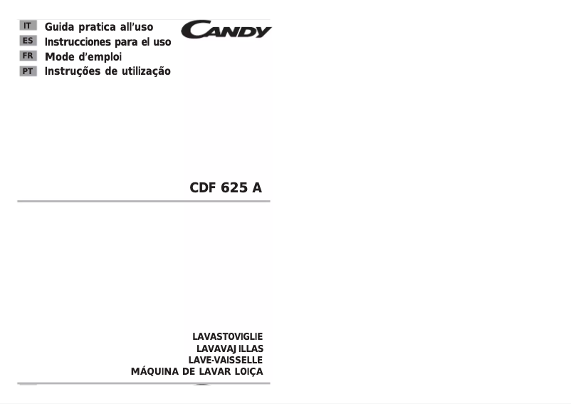 Page 1 of the manual User Manual Candy CDF 625 A-S