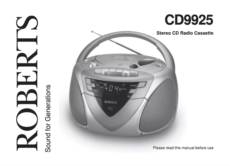 Page 1 of the manual User Manual Roberts CD9925