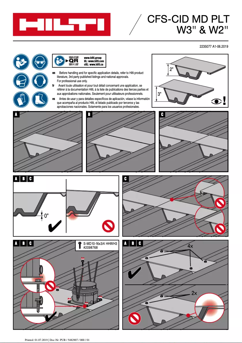 Page 1 of the manual User Manual Hilti CFS-CID MD PLT