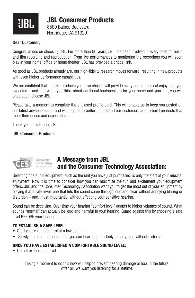 Page 1 of the manual Warranty Information JBL Bar 2.0 All-in-One