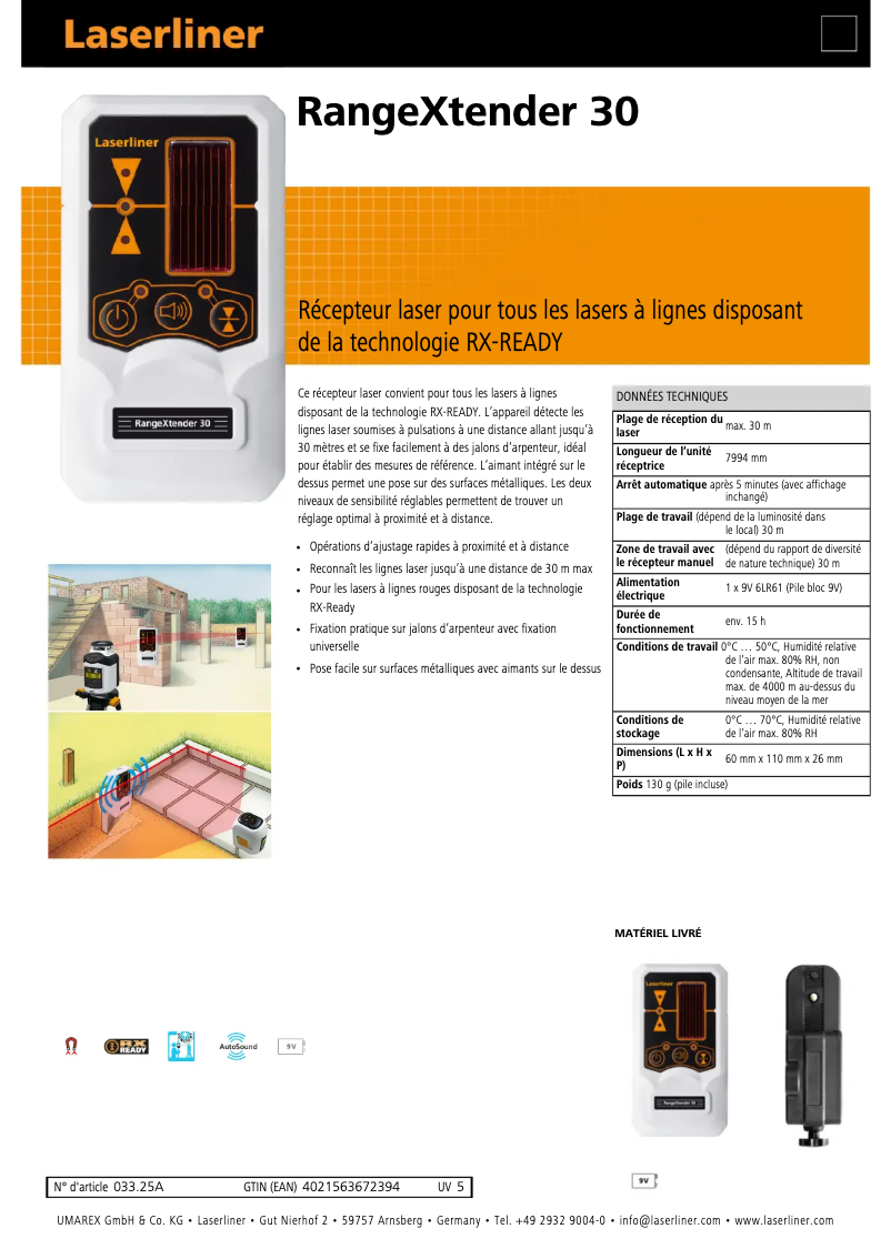 First page image of the manual for RangeXtender 30