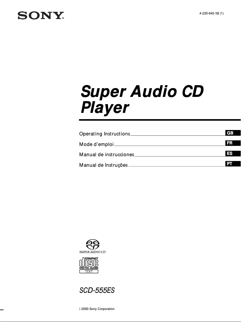 Page 1 of the manual User Manual Sony SCD-555ES