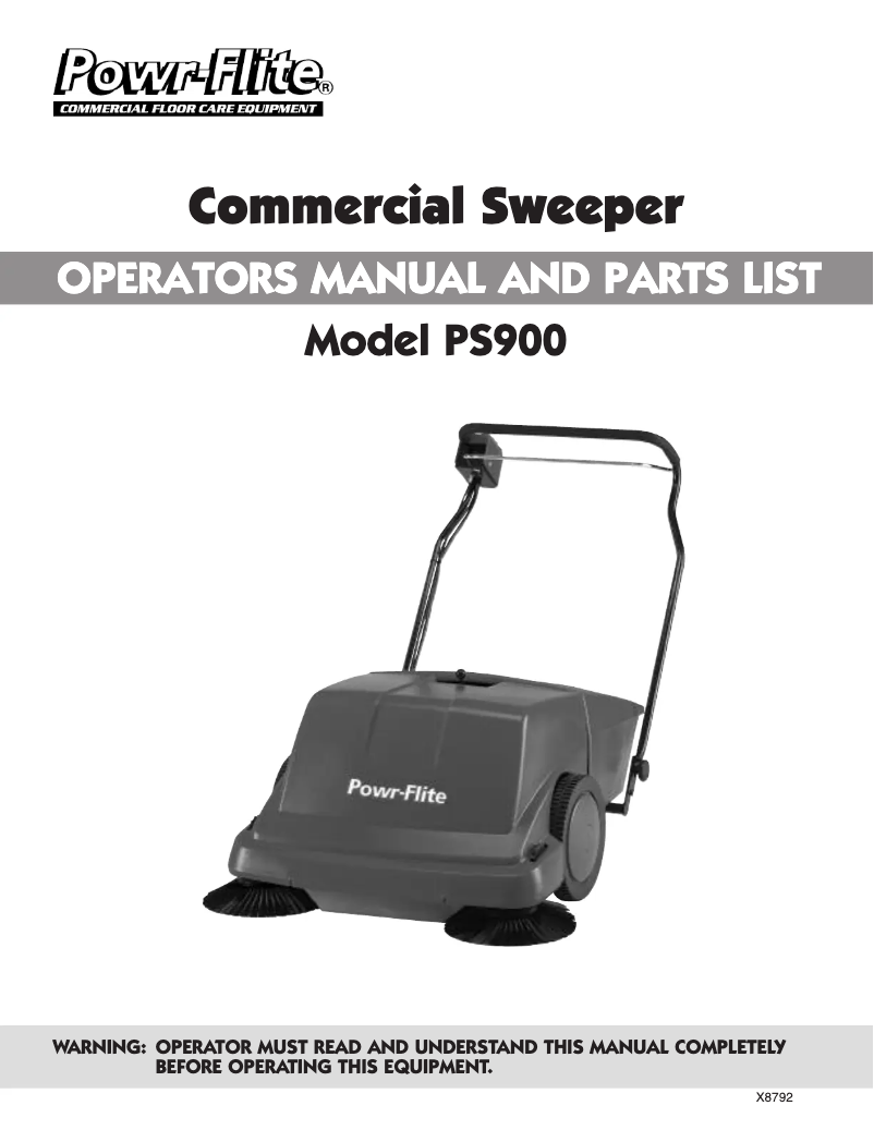 Page 1 of the manual User Manual Powr-Flite PS900