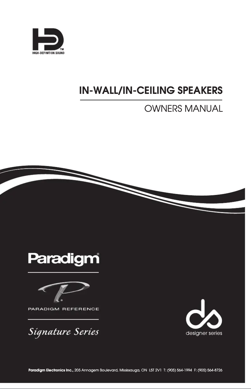 Page 1 of the manual User Manual Paradigm CS-50R v2